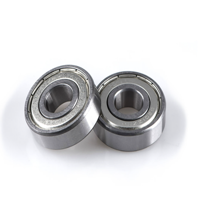 6201 ZZ Bearing Side View Showing ZZ Shield 6201 ZZ bearing side view showing metal shield cover sealing and compact dimensions
