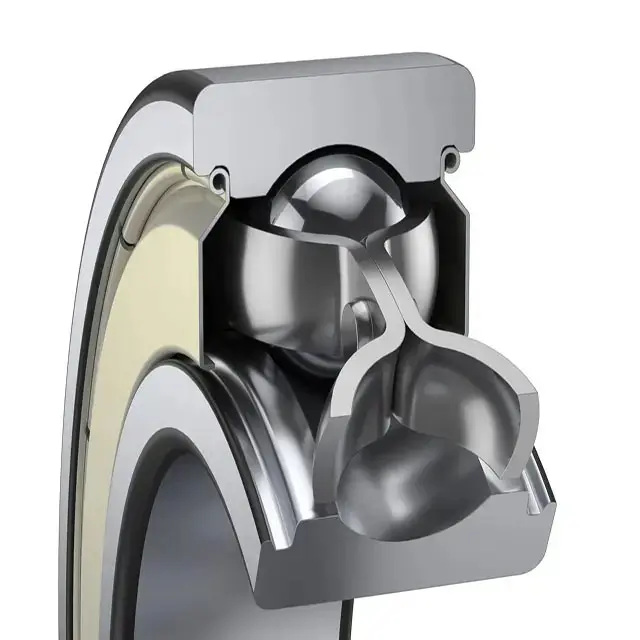 6201 ZZ bearing magnified cutaway view showing balls and cage structure