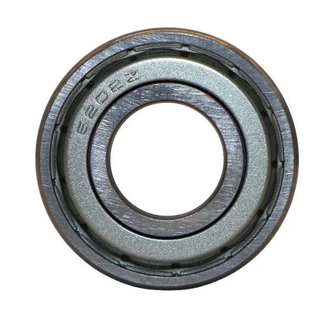 6202ZZ bearing front view showing both metal shields