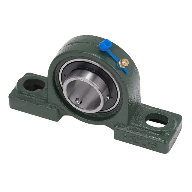 UCP 206 bearing angled view showing housing and mounting flange